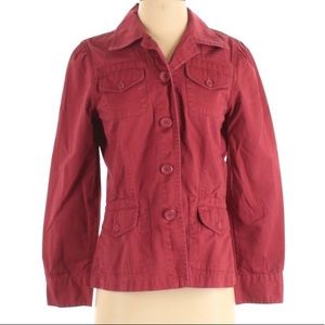 CAbi Red Utility Button Up Jean Jacket Size Small